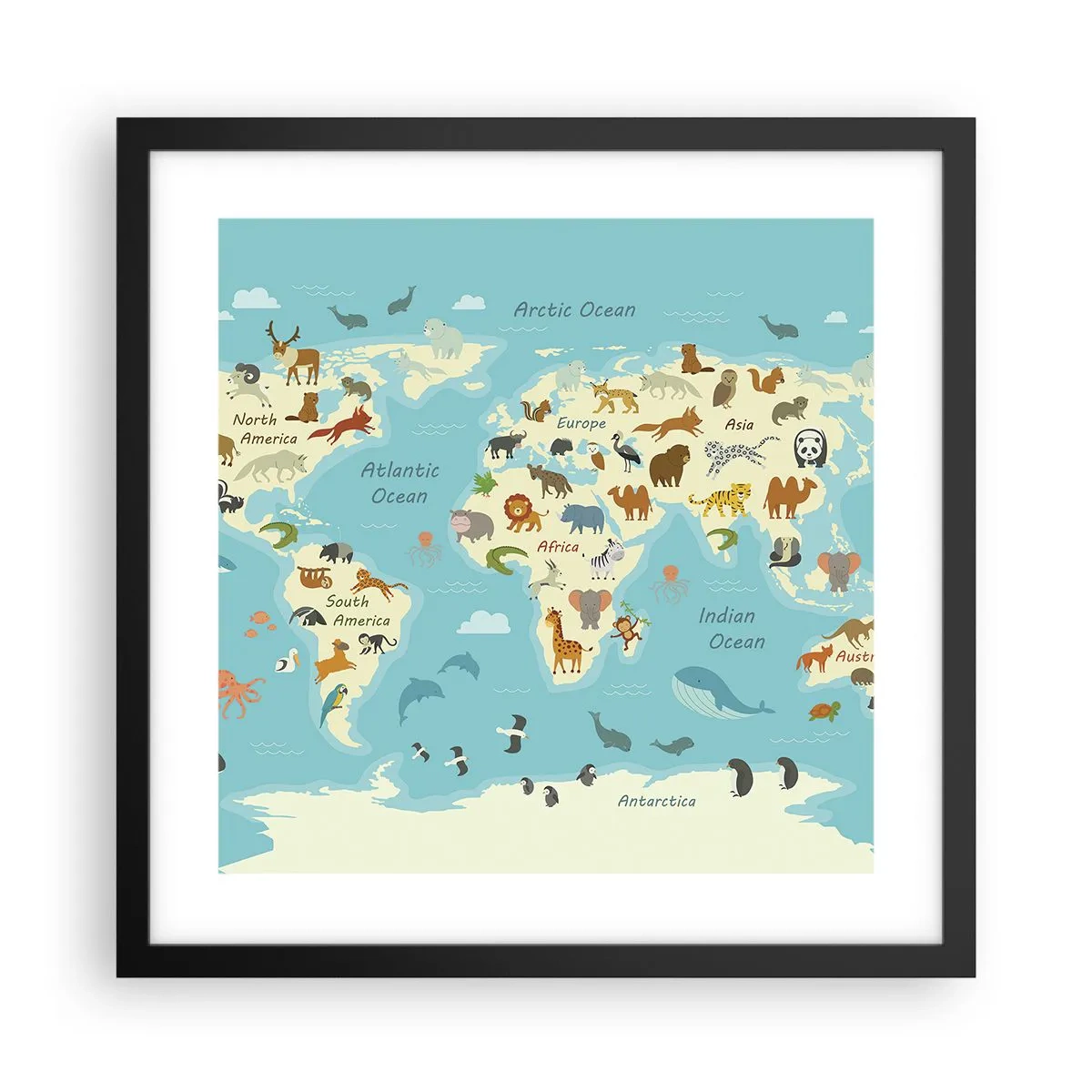 Affisch i svart ram - Goda grannar - 40x40 cm