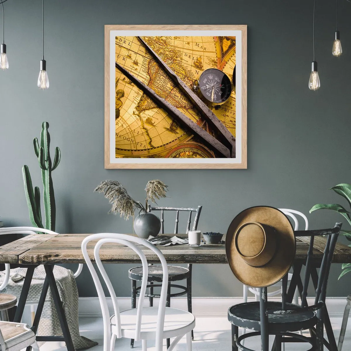 Affisch i ram av ljusek - Var är skatterna? - 50x50 cm