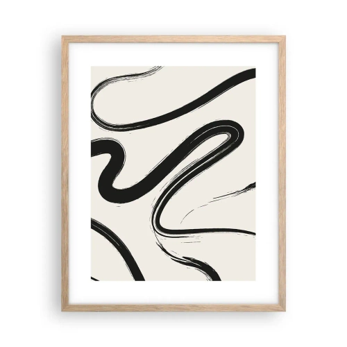 Affisch i ram av ljusek - Svart och vit elegans - 40x50 cm