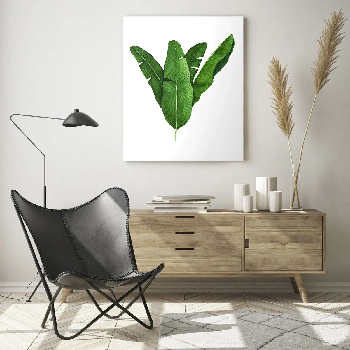 Glastavla - Bild på glas - Grön symmetri - 50x70 cm
