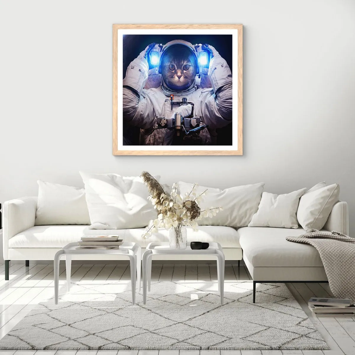 Affisch i ram av ljusek - Houston, ni har problem - 60x60 cm