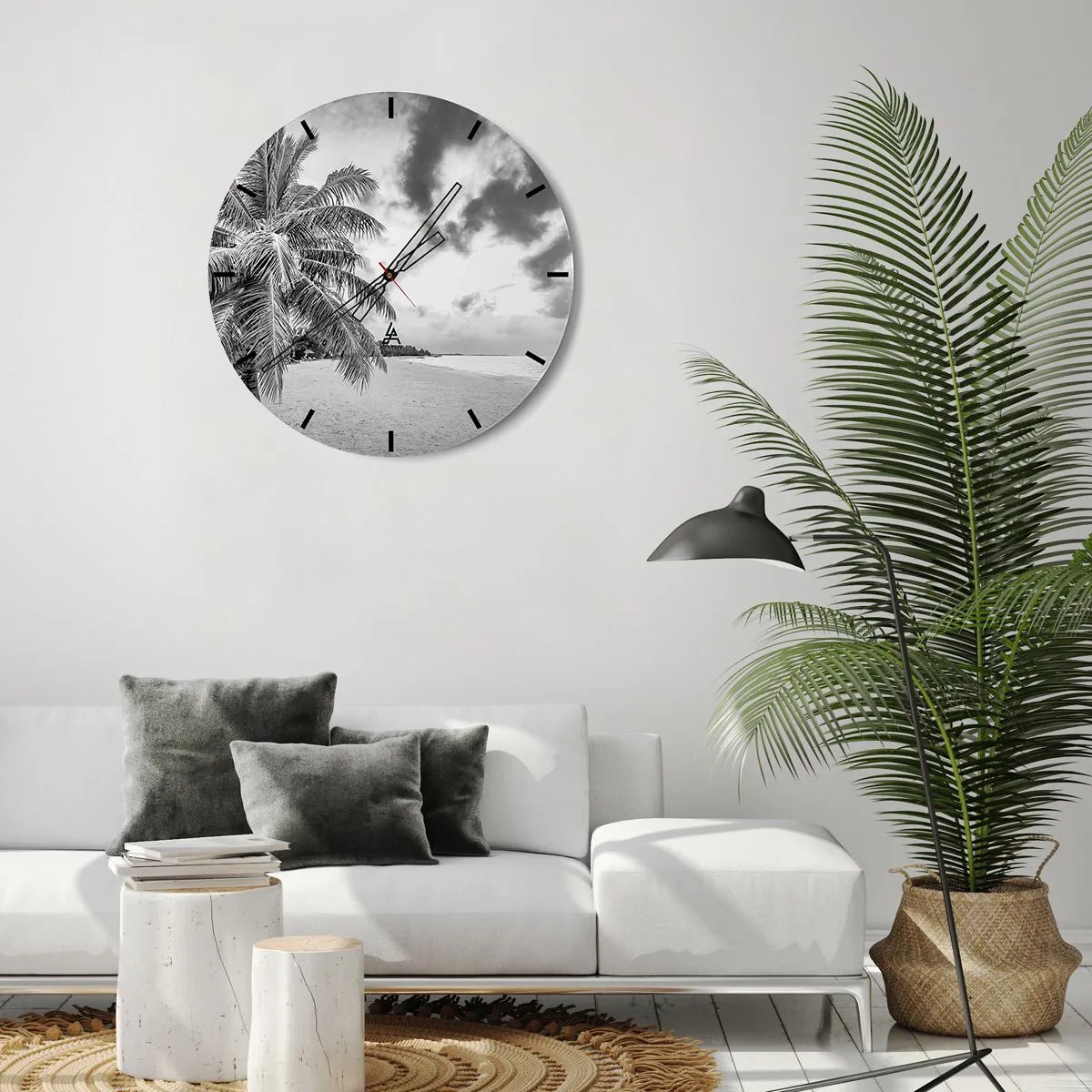 Väggklocka - Klocka på glas - När du längtar efter ensamheten... - 40x40 cm