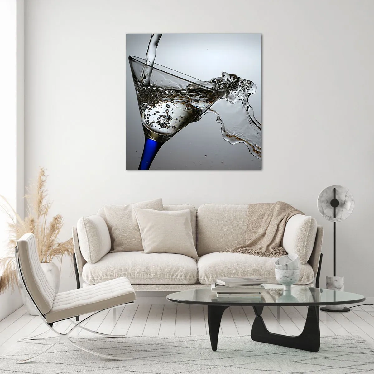 Glastavla - Bild på glas - Kristallklart vatten i kristallglas - 70x70 cm