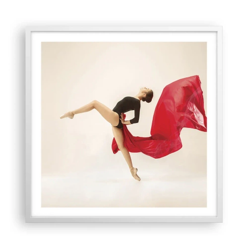 Affisch i vit ram - Röd och svart - 60x60 cm