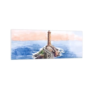 Glastavla - Bild på glas - Vänd mot havet - 140x50 cm