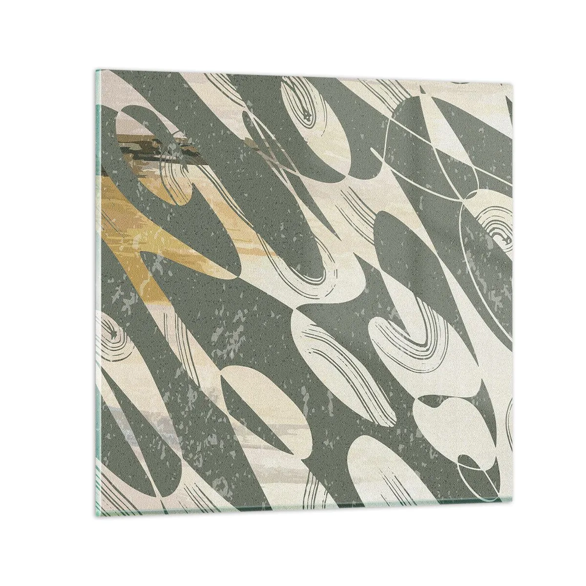 Glastavla - Bild på glas - Rytmisk abstraktion - 50x50 cm