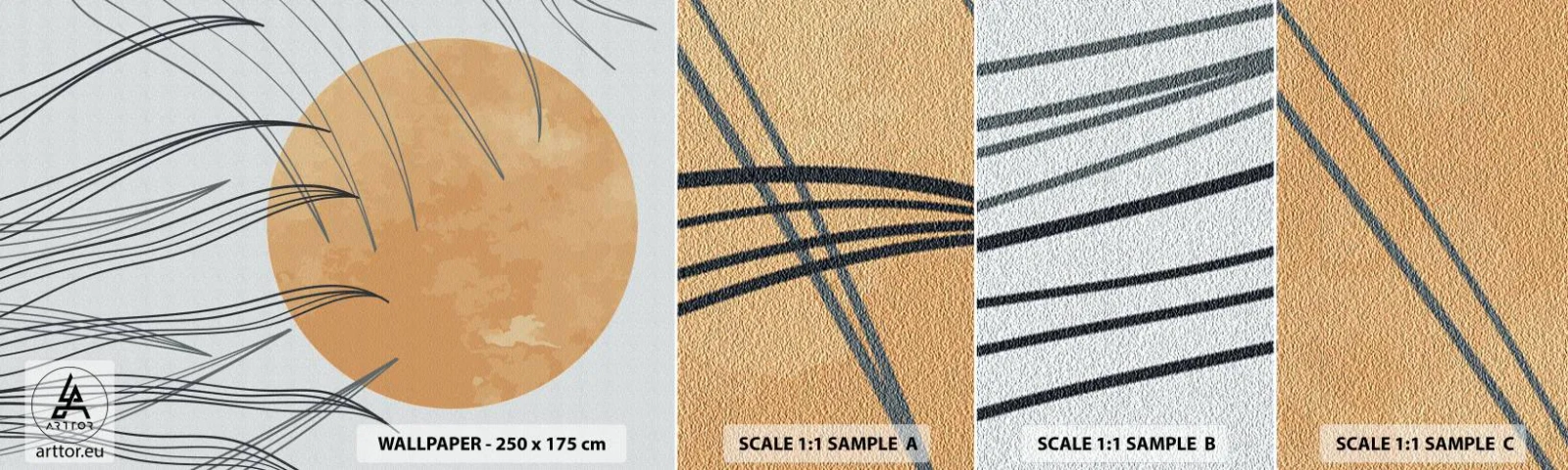 Provbit av självhäftande fototapet Deluxe Sticker - Alltid mot solen - Sol, Minimalism, Bit - 100x30 cm