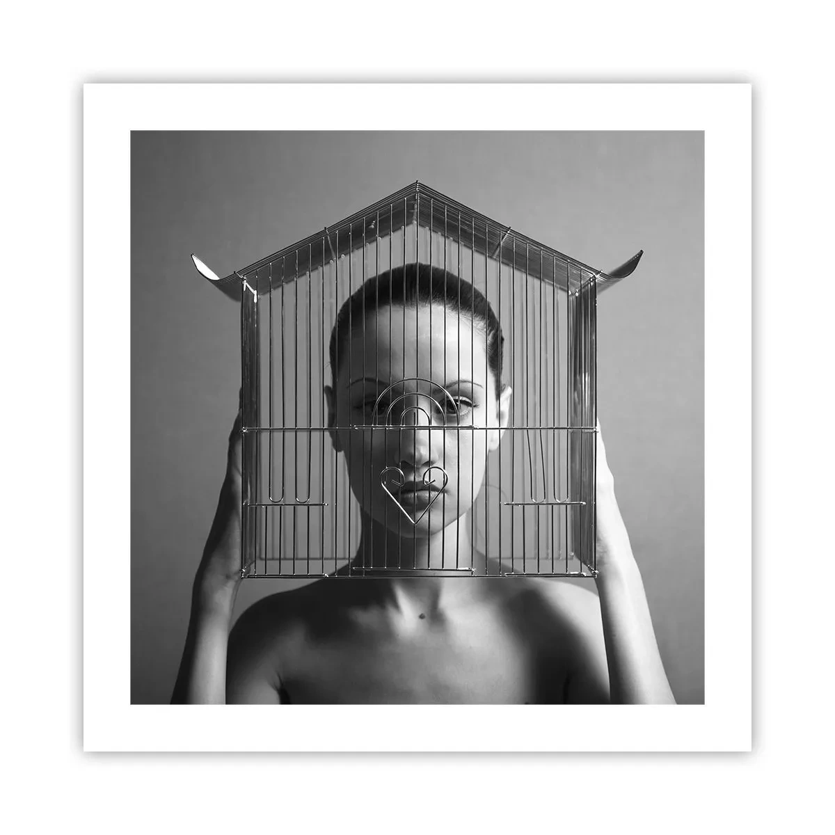 Affisch - Något surrealistisk porträtt - 50x50 cm