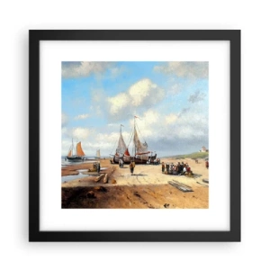 Affisch i svart ram - Efter en lyckad fångst - 30x30 cm