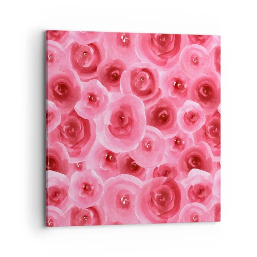 Canvastavla - Bild på duk - Rosor upe och nere - 70x70 cm