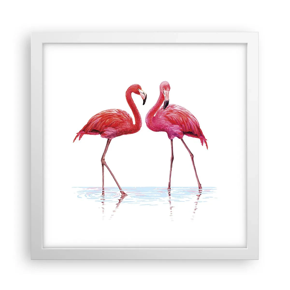 Affisch i vit ram - Rosa rendez-vous - 30x30 cm