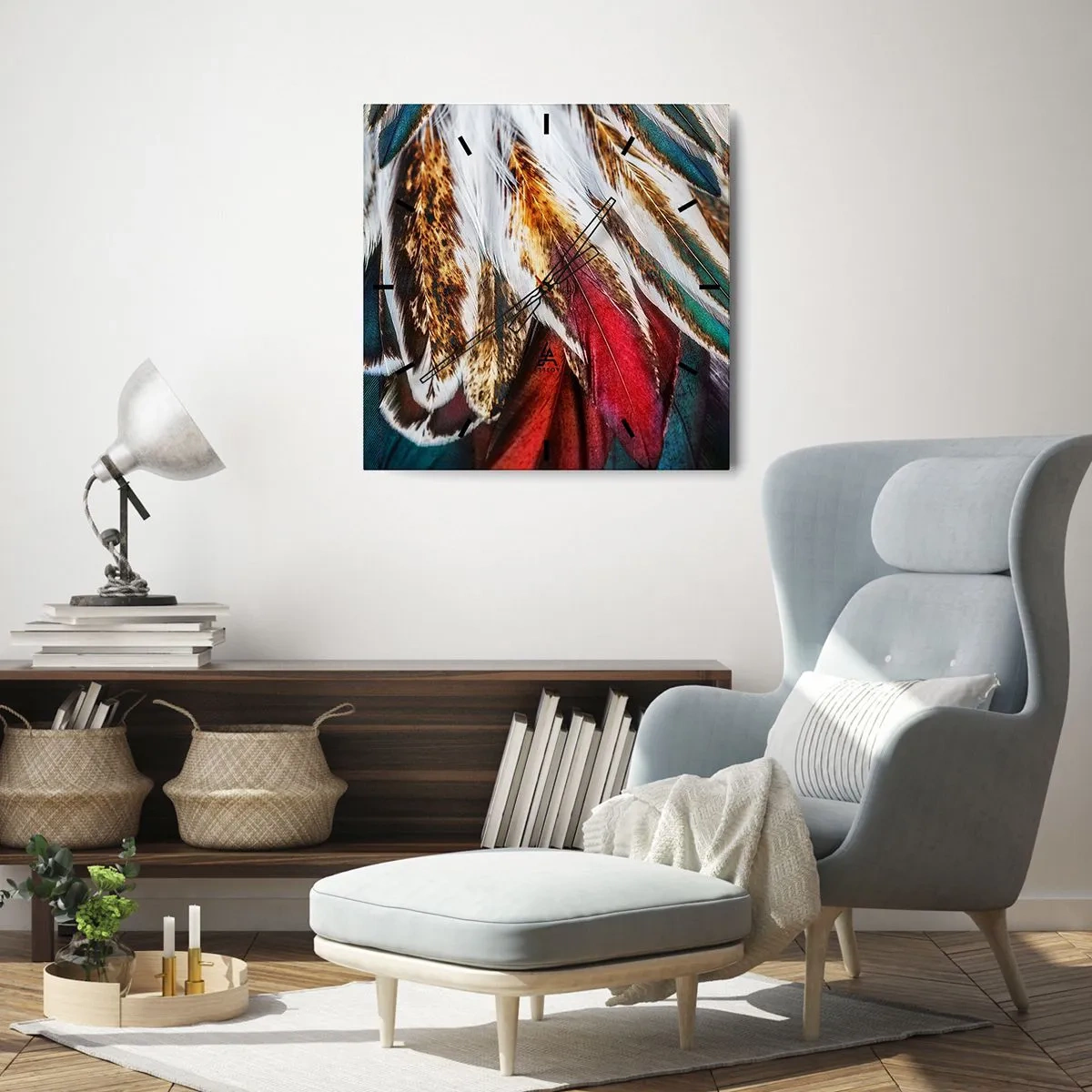 Väggklocka - Klocka på glas - flyghemligheter - 40x40 cm