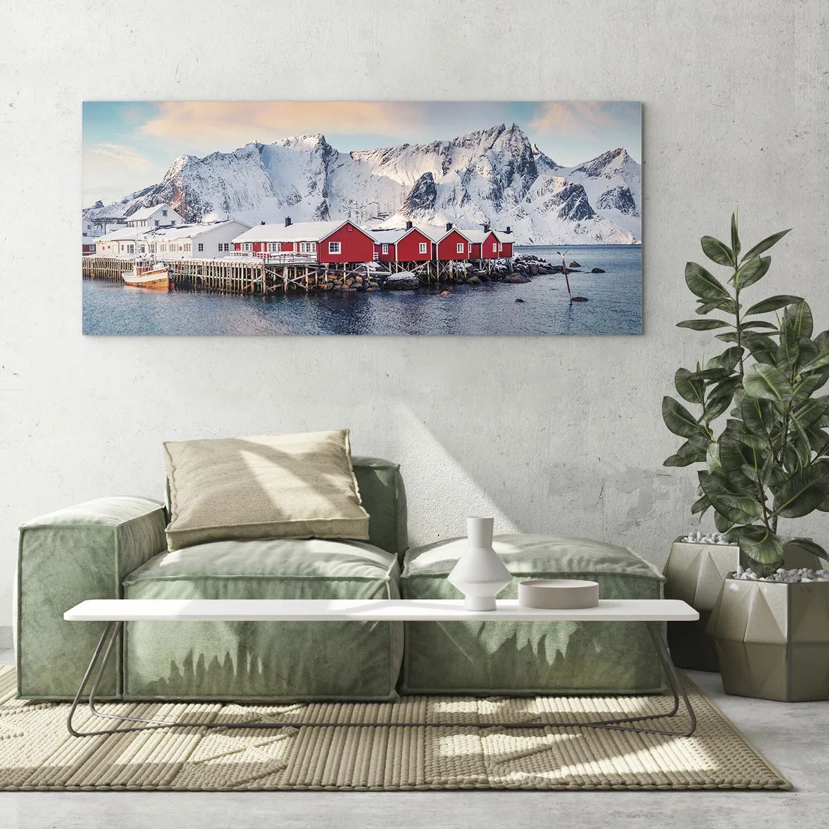 Glastavla - Bild på glas - Nordligt gömställe - 120x50 cm