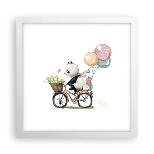 Affisch i vit ram - Lycklig dag - 30x30 cm