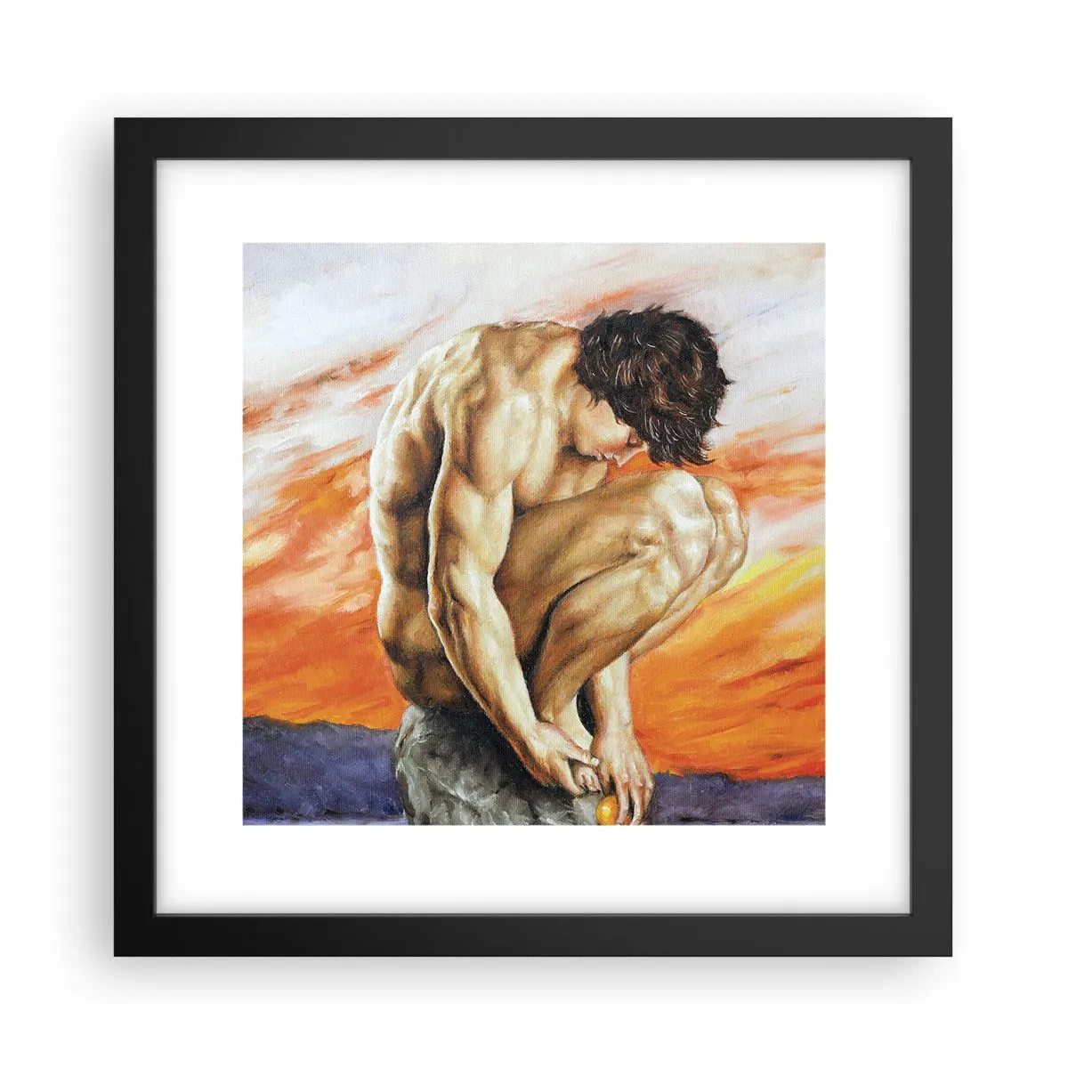 Affisch i svart ram - Försänkt i sig själv - 30x30 cm