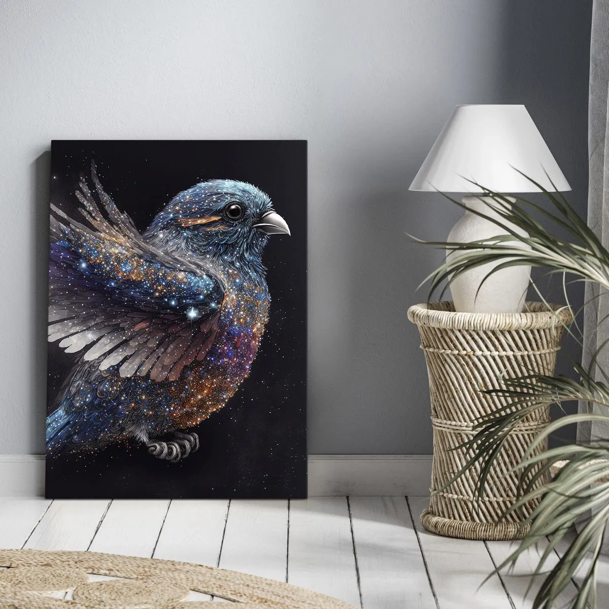 Canvastavla - Bild på duk - Diamant sparv - 50x70 cm