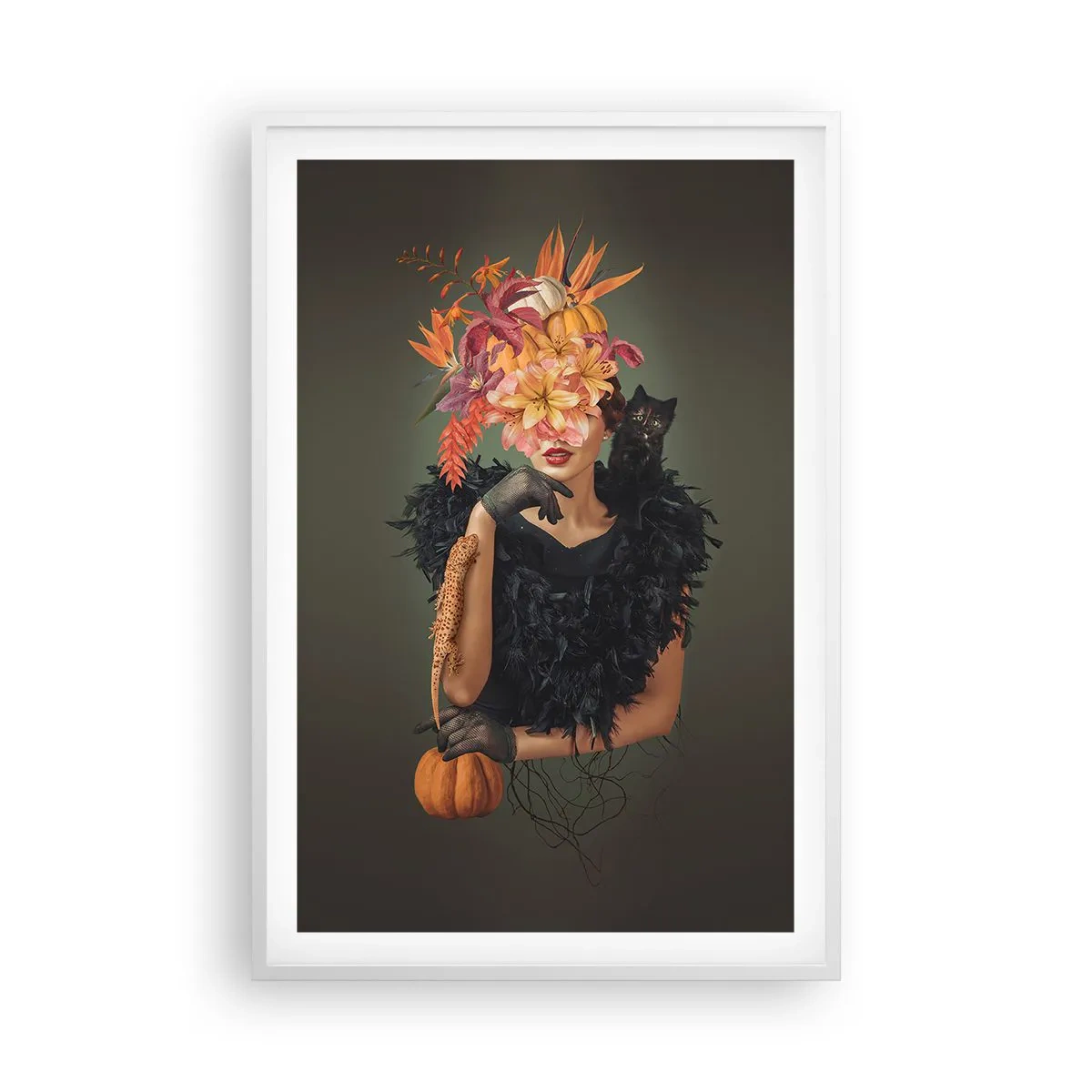 Affisch i vit ram - Häxans troll - 61x91 cm