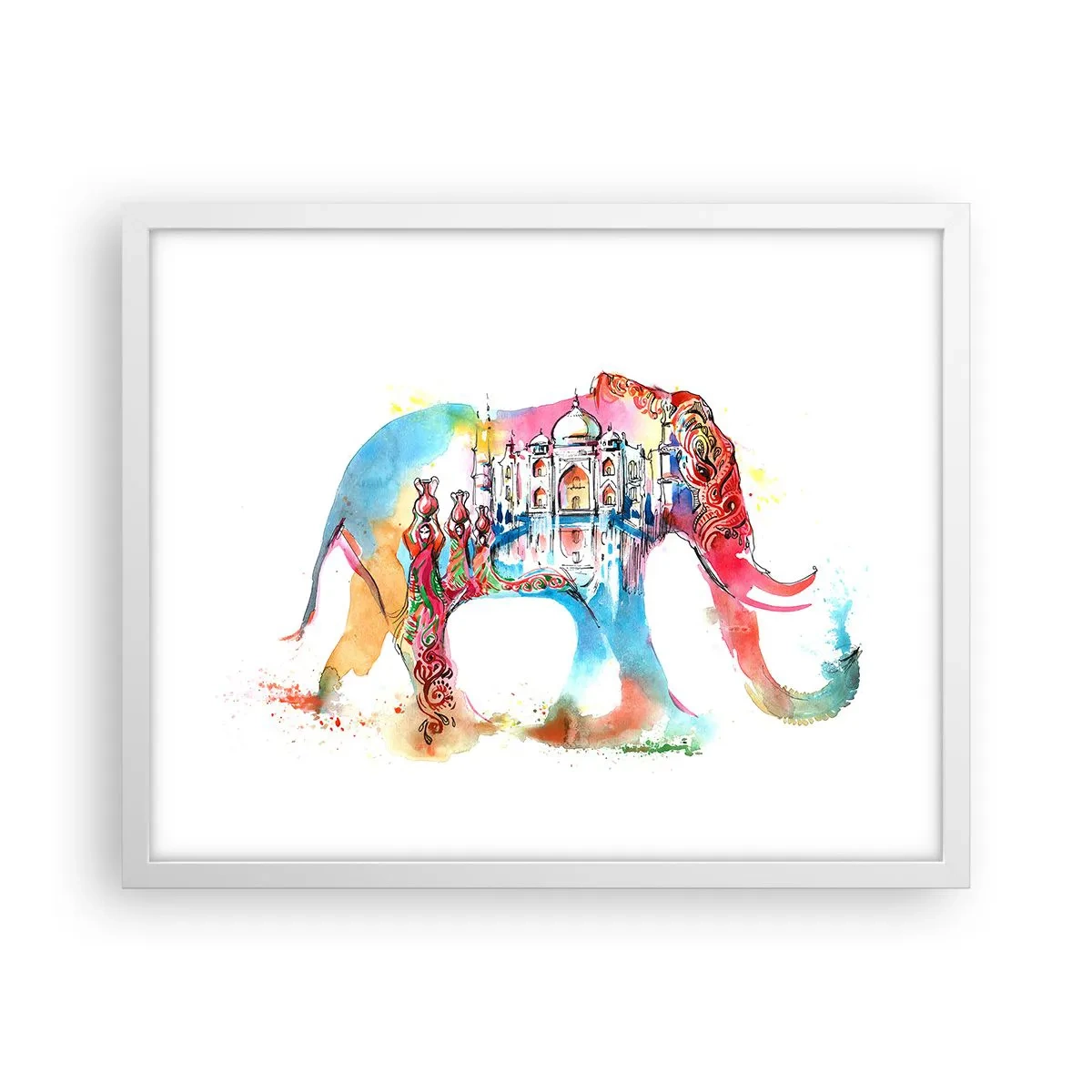 Affisch i vit ram - Indien - kärlekens aura - 50x40 cm