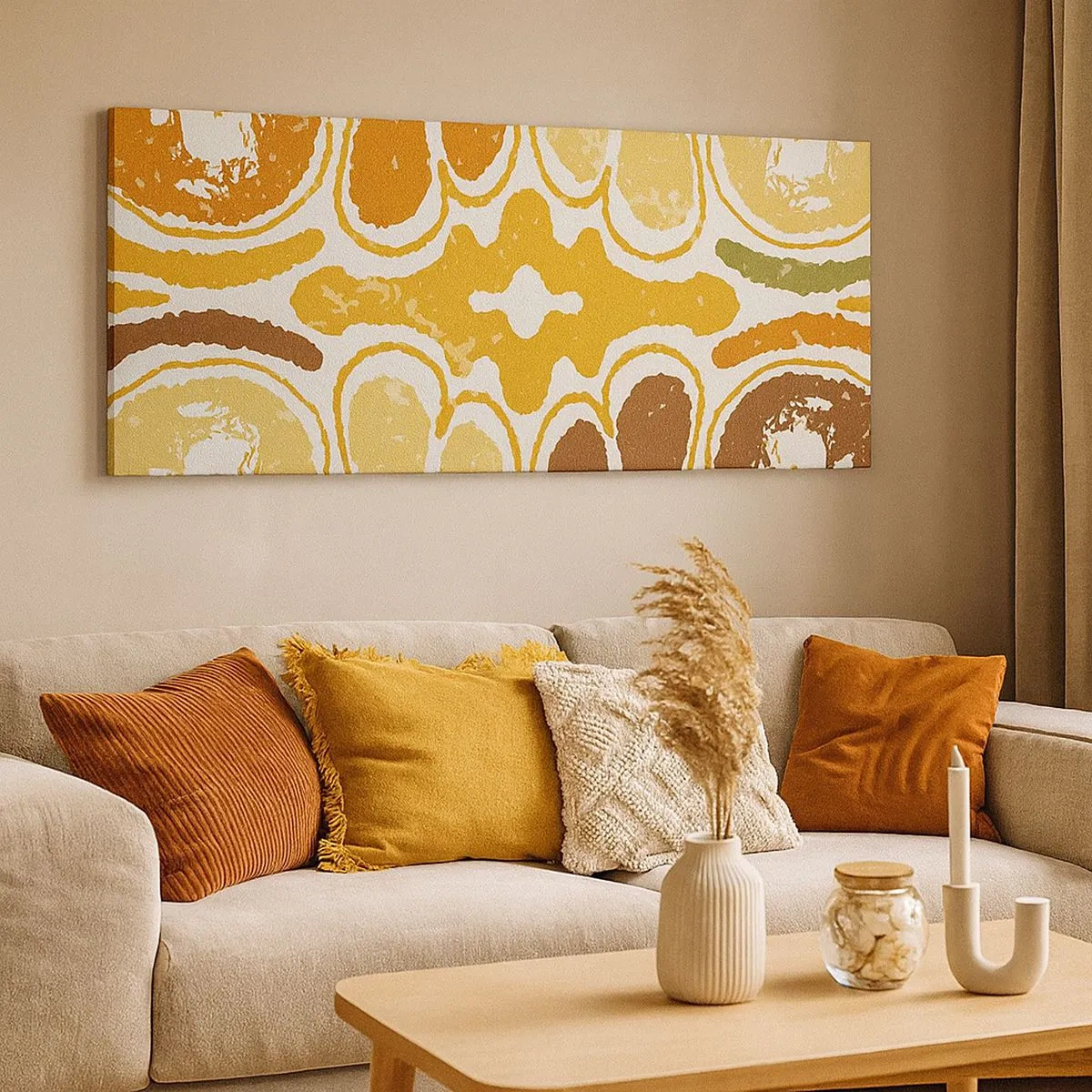 Canvastavla - Bild på duk - Sentimental abstraktion - 100x40 cm