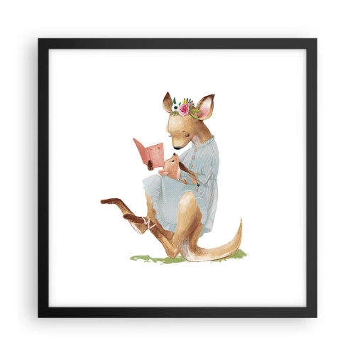 Affisch i svart ram - Mamma, läs för mig - 40x40 cm