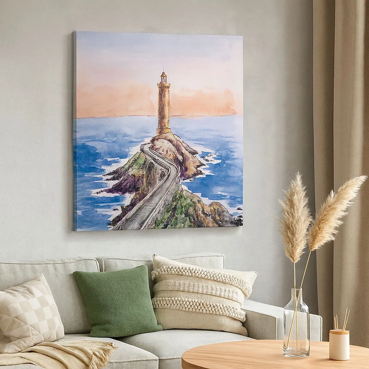 Canvastavla - Bild på duk - Vänd mot havet - 30x30 cm