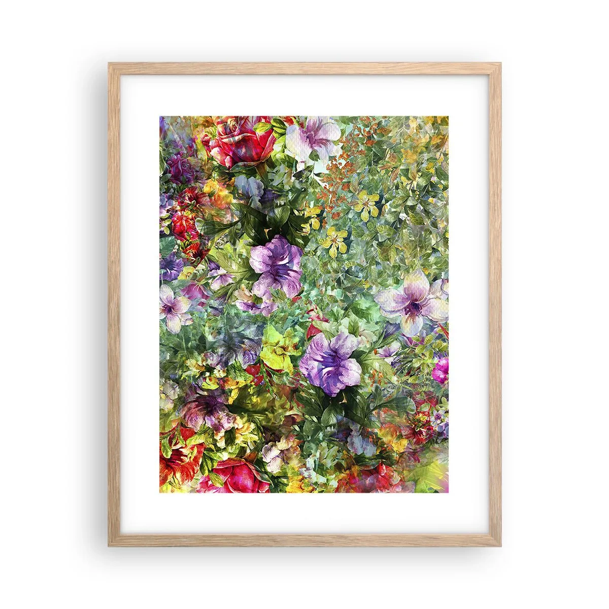 Affisch i ram av ljusek - Ta en dopp i blommorna - 40x50 cm