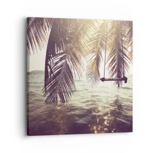 Canvastavla - Bild på duk - Gunga i molnen hur mycket du vill - 30x30 cm