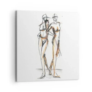 Canvastavla - Bild på duk - Charmens studie - 60x60 cm