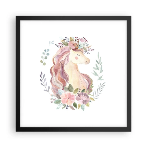 Affisch i svart ram - En inbjudan till sagornas värld - 40x40 cm