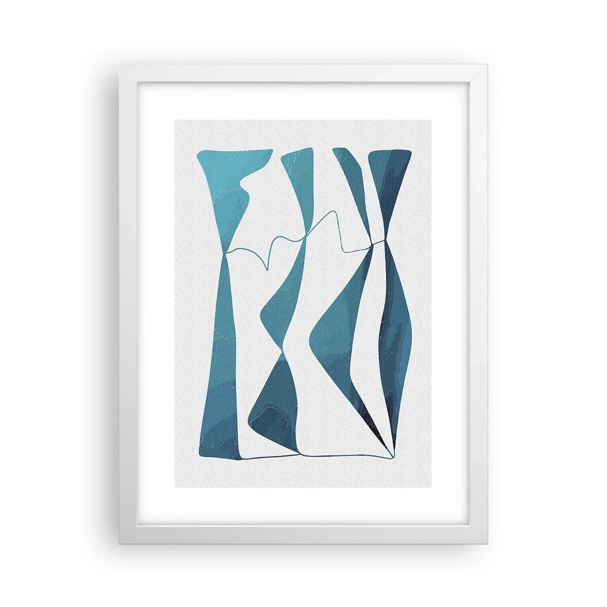 Affisch i vit ram - Abstraktion: en turkos förening - 30x40 cm