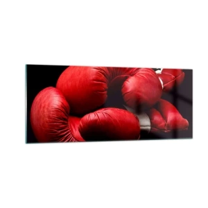 Glastavla - Bild på glas - Kampens emotioner bakom oss - 100x40 cm