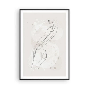 Affisch i svart ram - Blicken går vilse - 70x100 cm