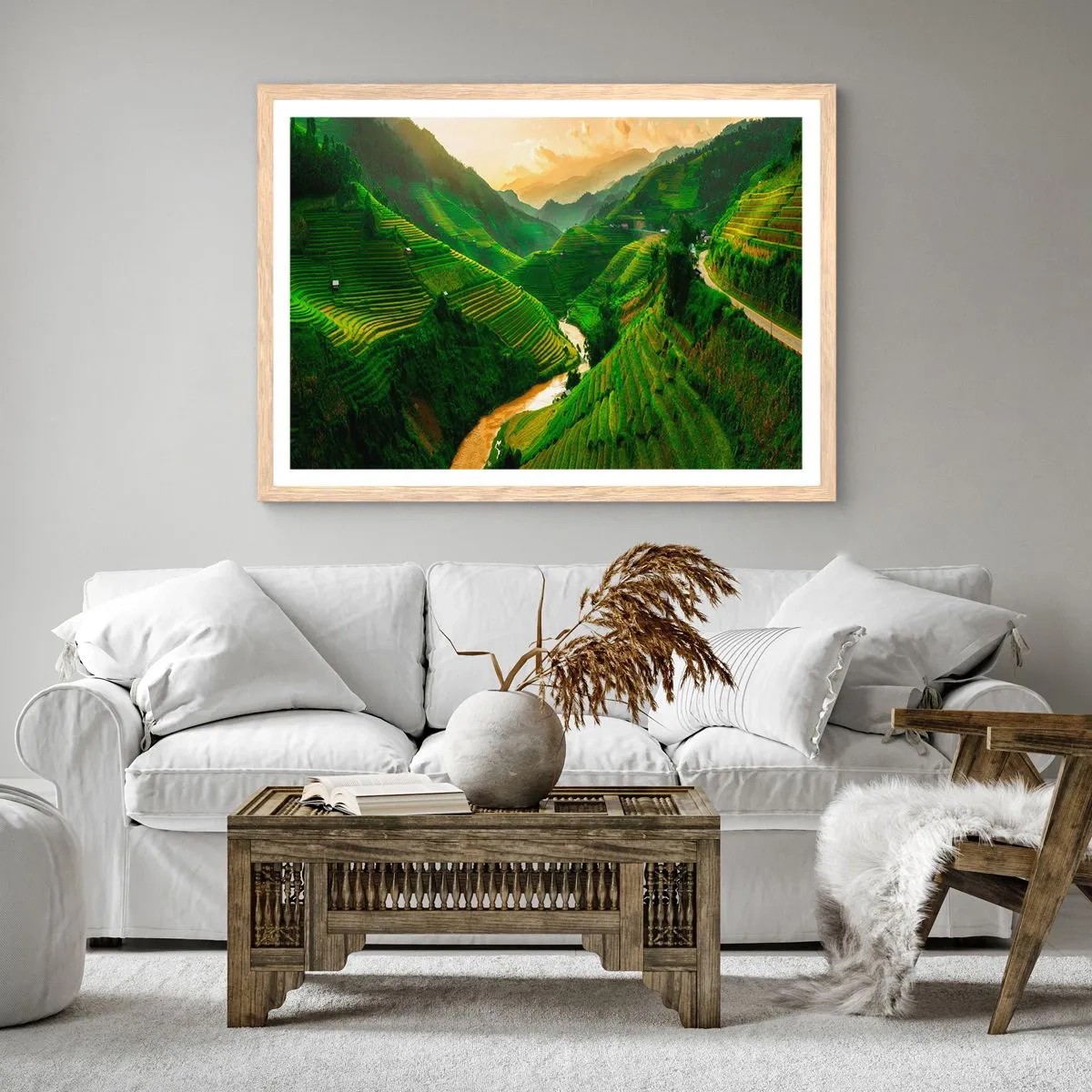 Affisch i ram av ljusek - Vietnamesisk dal - 70x50 cm