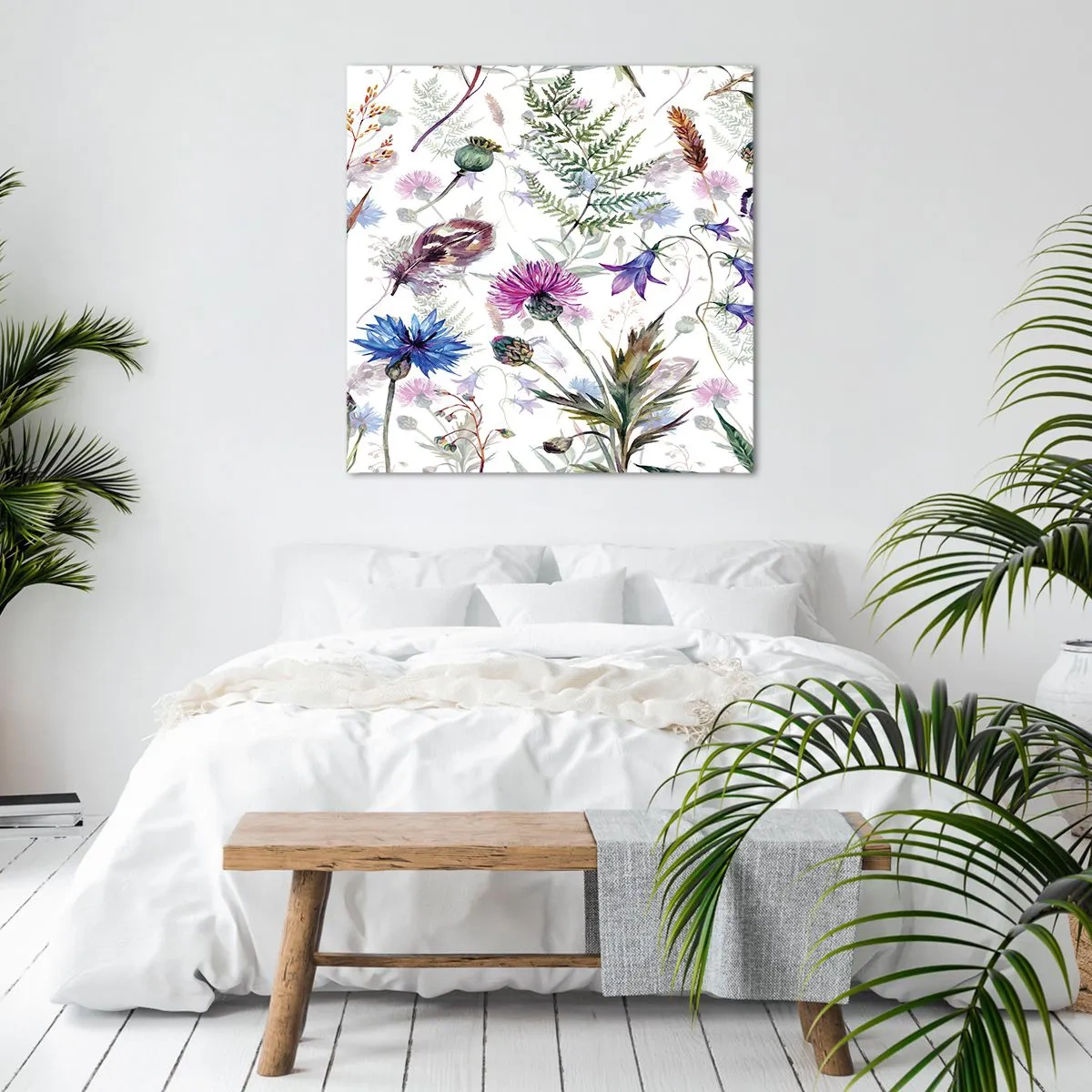 Canvastavla - Bild på duk - Polska örter - 60x60 cm