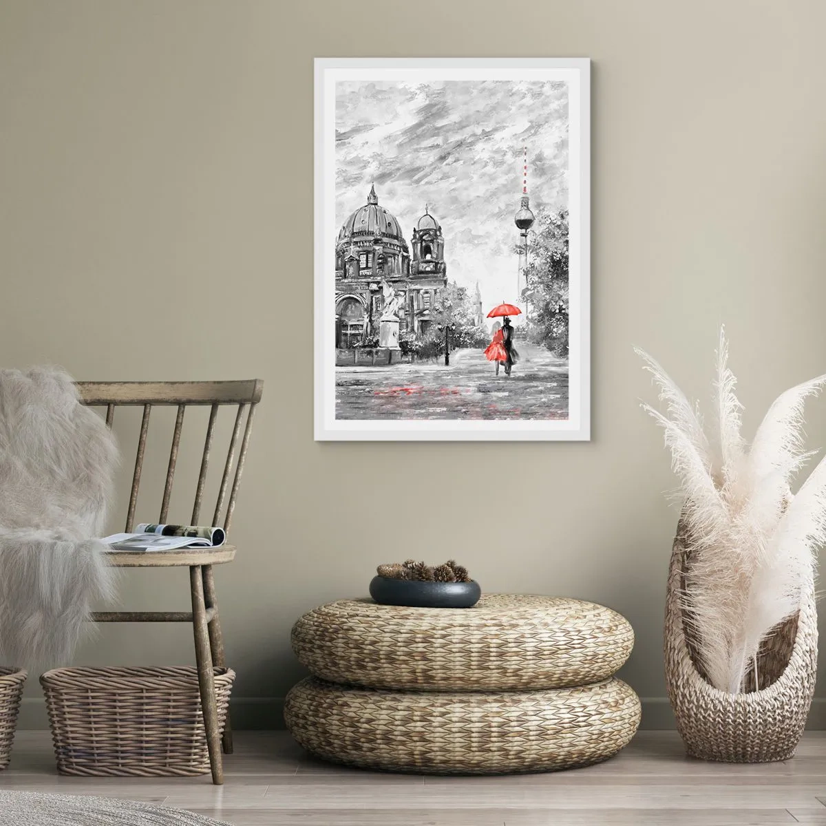 Affisch i vit ram - Ett möte i Berlin - 70x100 cm