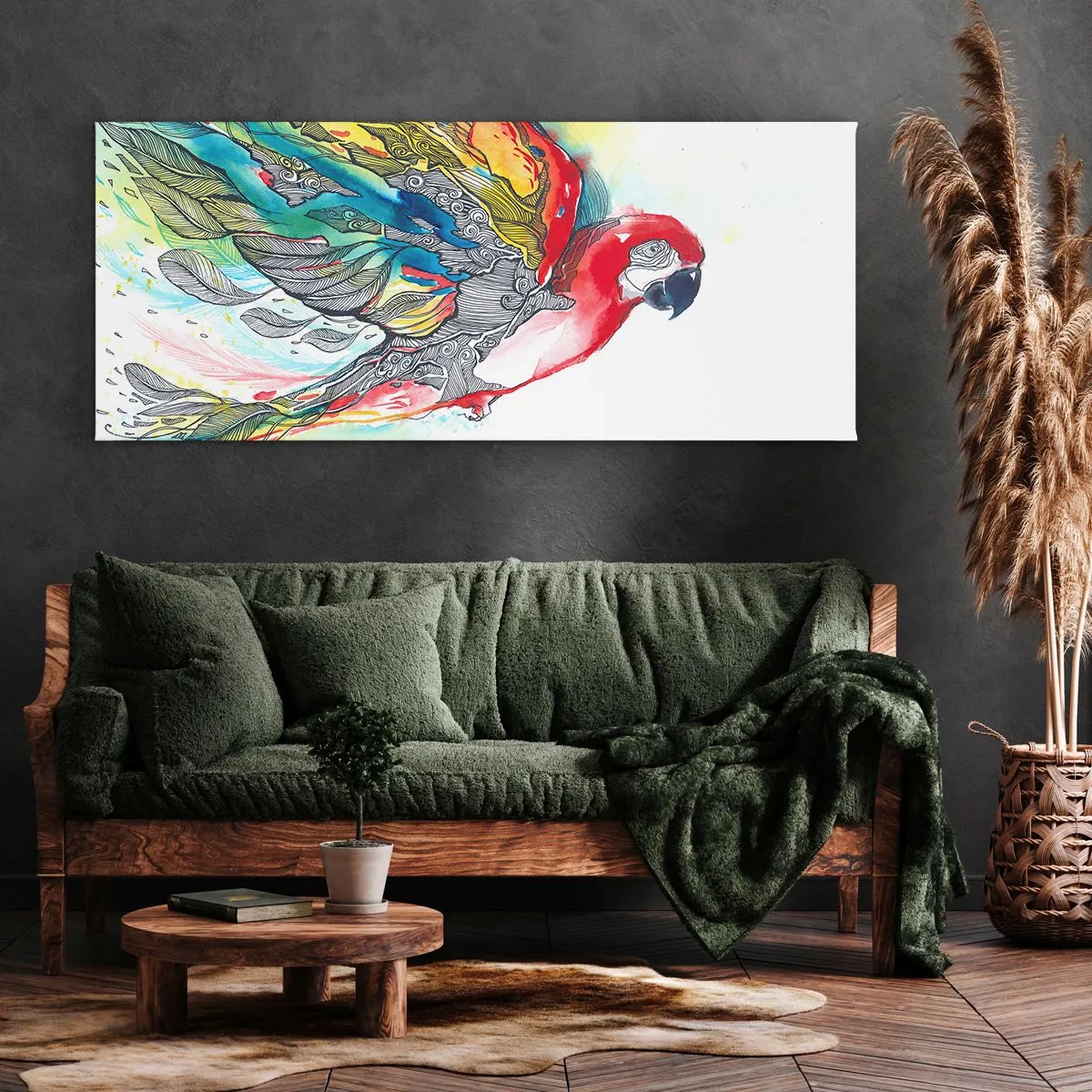 Canvastavla - Bild på duk - Lev färgglatt - 90x30 cm