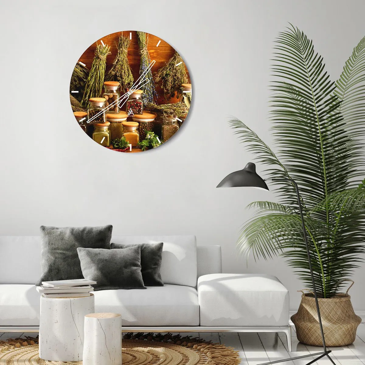 Väggklocka - Klocka på glas - Trolldom i köket - 40x40 cm