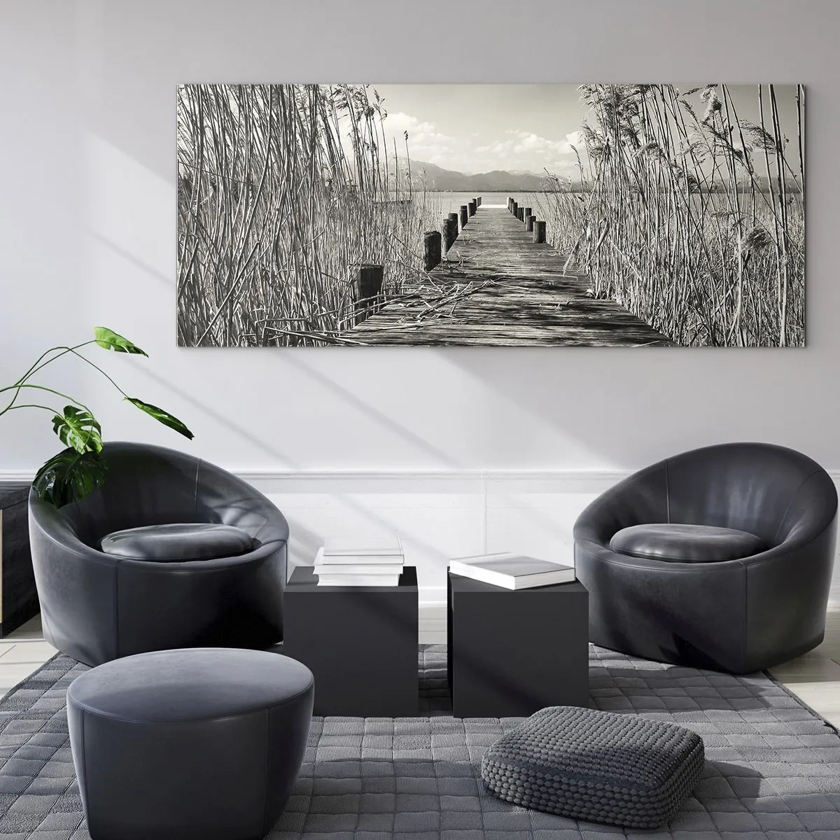 Glastavla - Bild på glas - I gräsets fristad - 140x50 cm