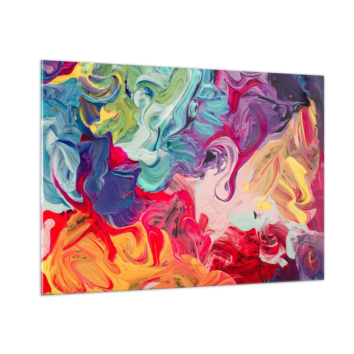 Glastavla - Bild på glas - Färgerna föds - 100x70 cm