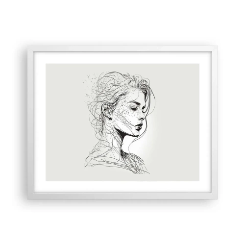 Affisch i vit ram - Porträtt i drömmar - 50x40 cm