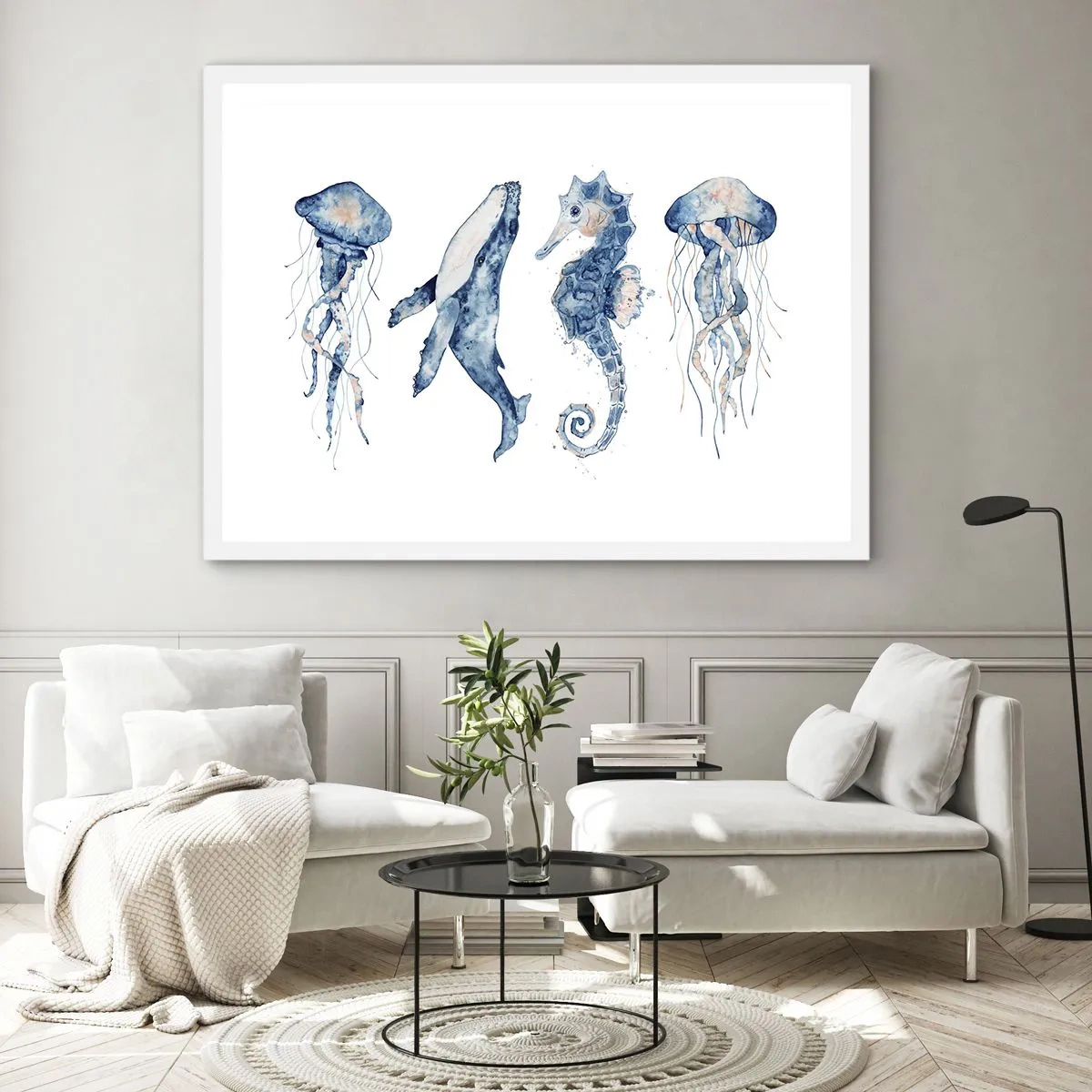 Affisch i vit ram - Havets under - 100x70 cm