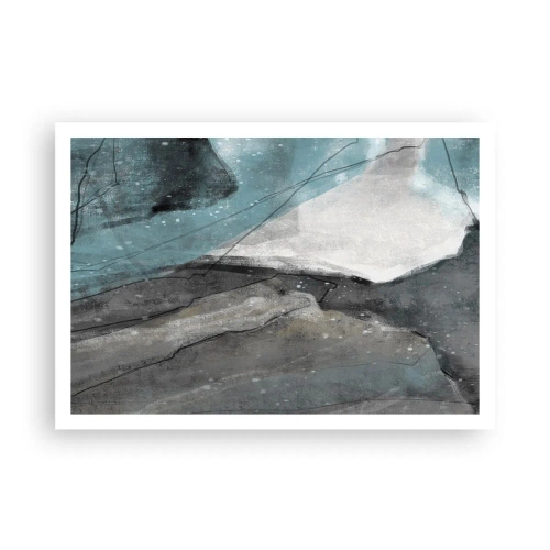 Affisch - Abstraktion: stenar och is - 100x70 cm
