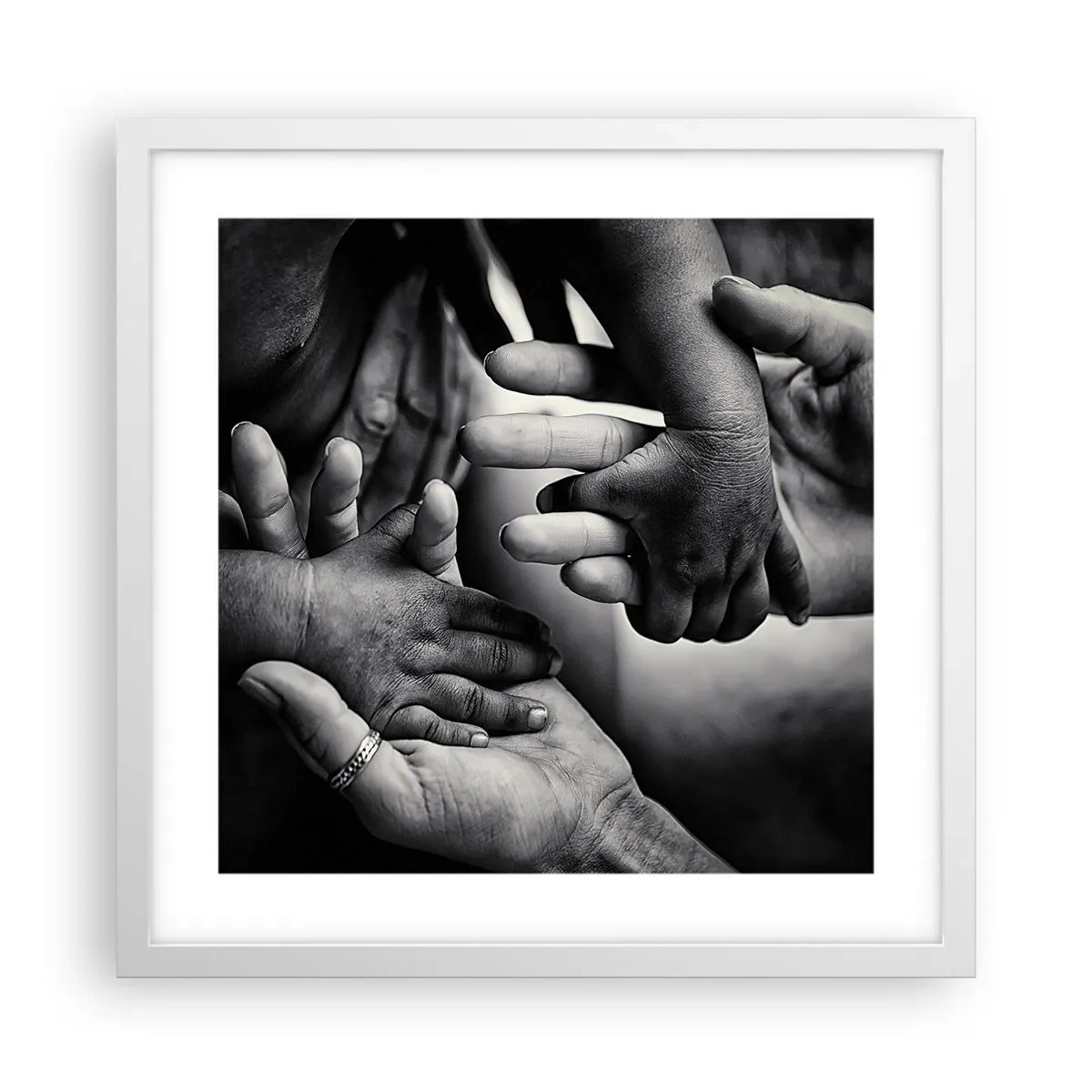 Affisch i vit ram - Att vara människa - 40x40 cm