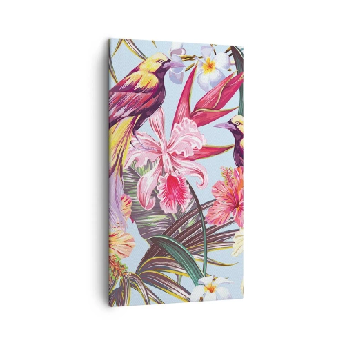 Canvastavla - Bild på duk - Flingor och fjädrar - 45x80 cm