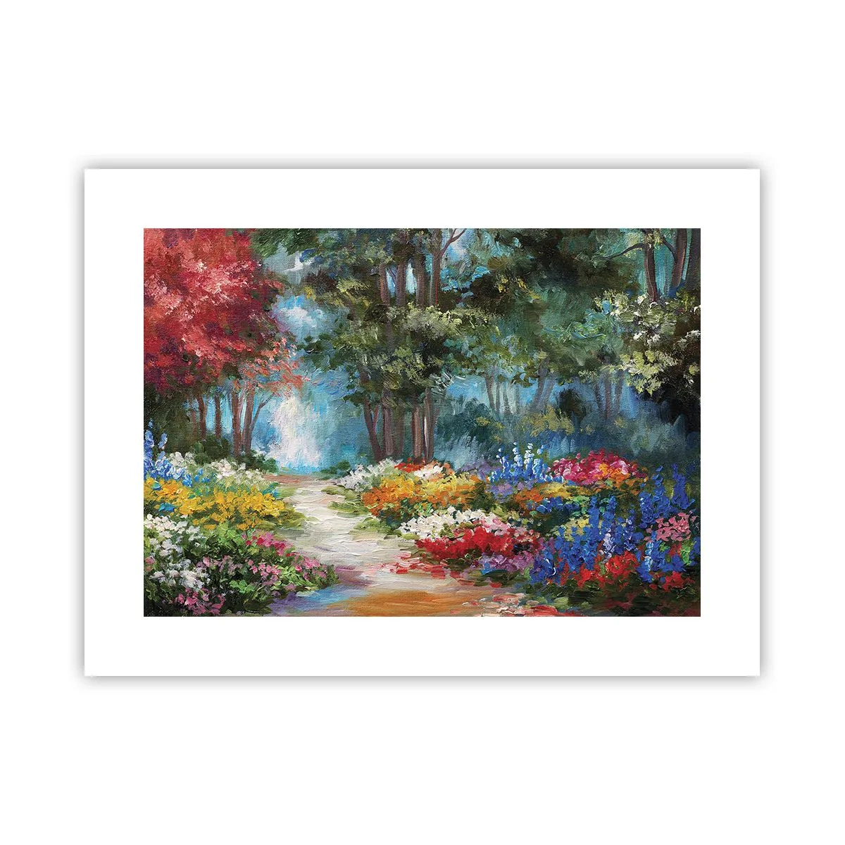 Affisch - Skogsträdgård, blomskog - 40x30 cm