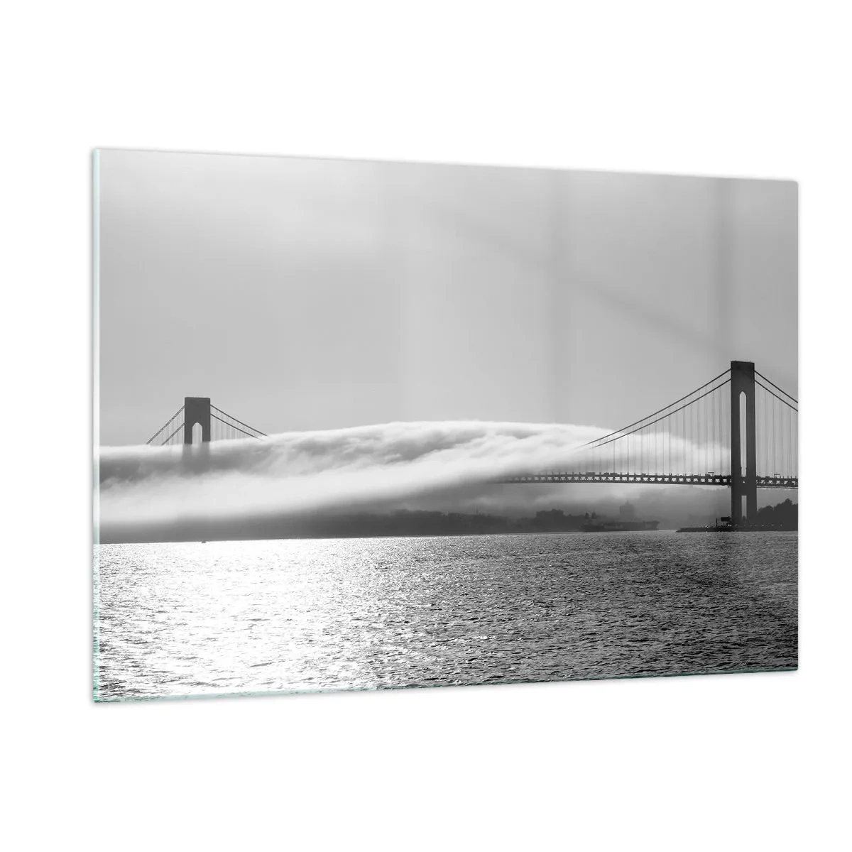 Glastavla - Bild på glas - Passera Golden Gate - 120x80 cm