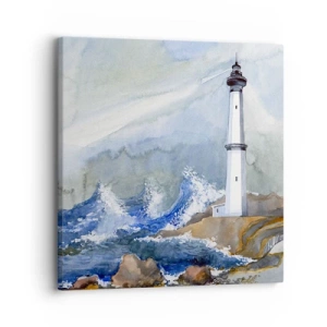 Canvastavla - Bild på duk - Mot mörkret och stormen - 30x30 cm