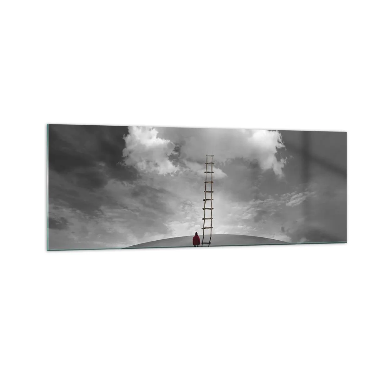 Glastavla - Bild på glas - Allt är möjligt - 140x50 cm