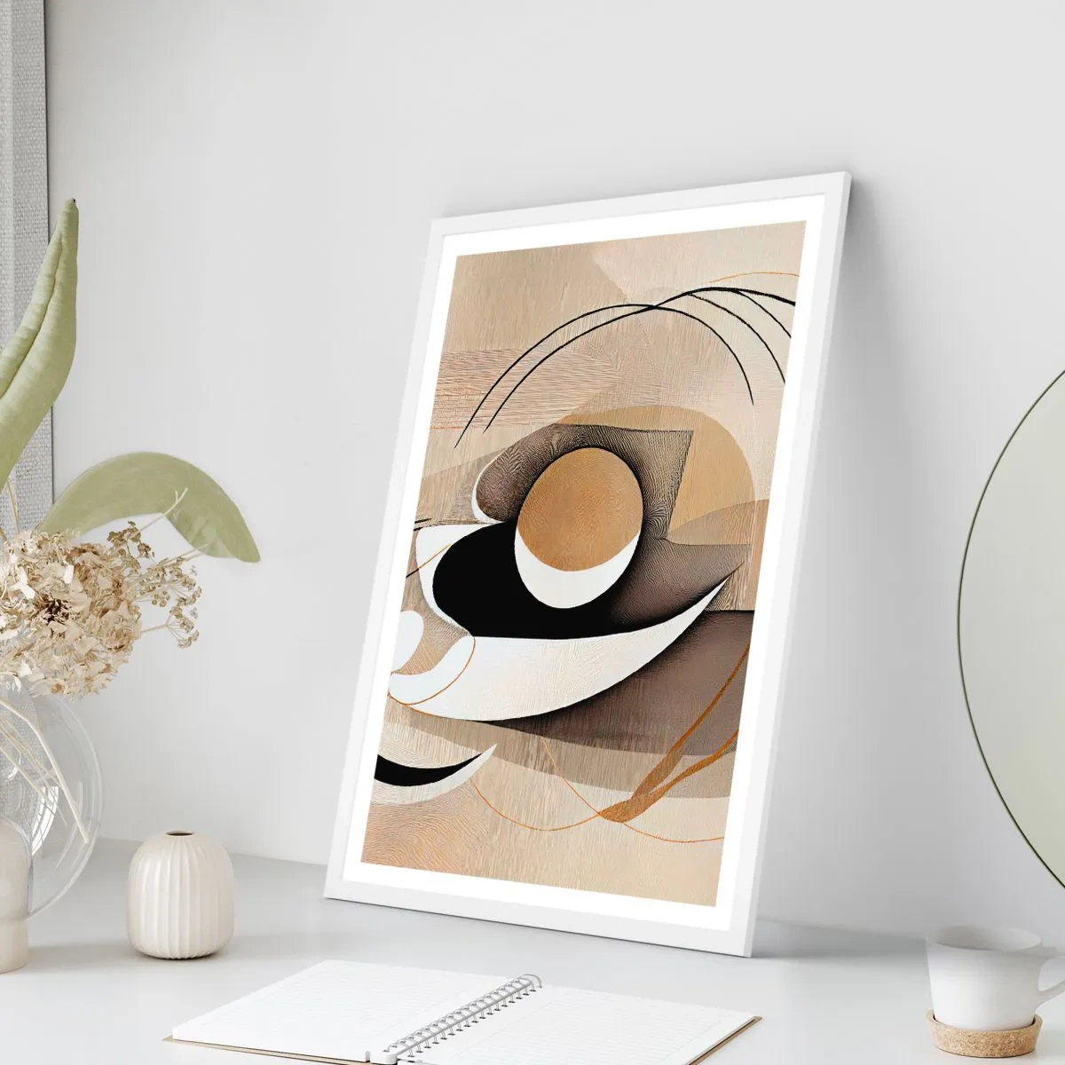 Affisch i vit ram - Komposition: essensen av saker och ting - 61x91 cm