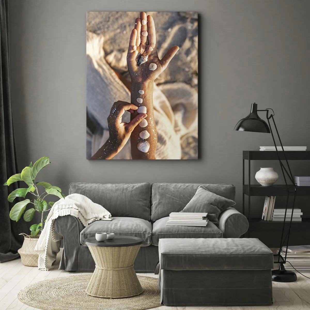Canvastavla - Bild på duk - Skönhet inom handens räckvidd - 55x100 cm